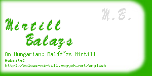 mirtill balazs business card